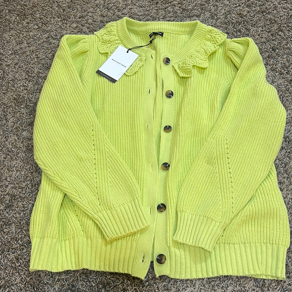 Who What Wear Brand/Target, Scalloped Peter Pan Collar, Knit Cardigan, NWT